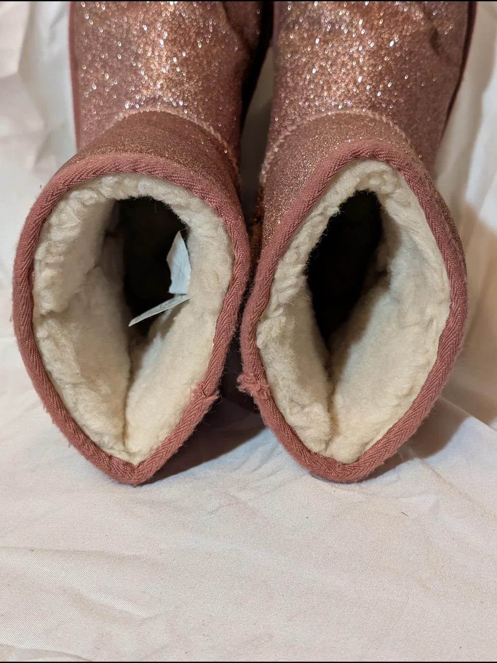 UGG Kids Pink Glitter Faux-Fur Boot